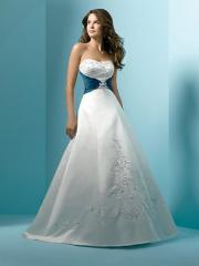 Fanciful Princess Gown of Graceful Embroidery and Satin Sash