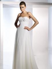 Fanciful Strapless Chiffon Empire Gown in Chapel Length