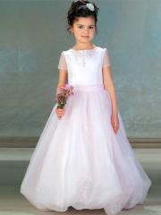 Fancy Ball Gown Floor-length Flower Girl Dress with Embroidery