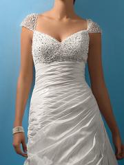 Fantastic Beaded Short Sleeve Gown of Corset and Pleats