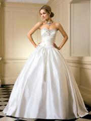 Farytale Princess Sparkle Taffeta Gown of Curved Bodice and Bubble Skirt