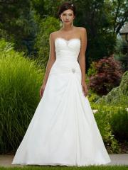 Farytale Sweetheart Chiffon Gown with Beaded Decoration and A-Line Skirt