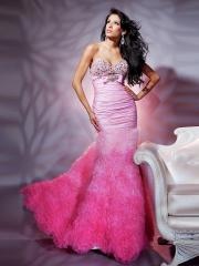 Fascinating Sweetheart Mermaid Pink Stretch Satin and Tulle Skirt Celebrity Dress