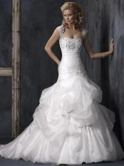 Fashion Cap Sleeves with Strapless Neckline and Pin Wedding Dress