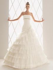 Fashion Mermaid Strapless Beading Organza Wedding Dress