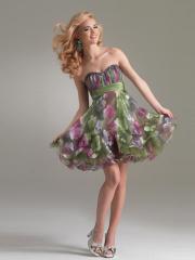 Fashionable Floral Print Homecoming Dress with Sweetheart Neckline and Empire Waist