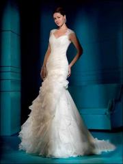 Fashionable Mermaid Organza Sweetheart Wedding Dress with Flowers