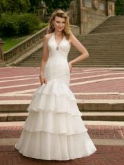 Fashionable Organza Mermaid Halter Wedding Dress