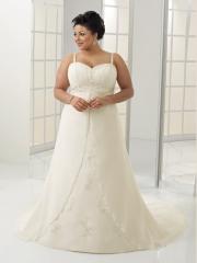 Fashionable Slit Chiffon Sweetheart Plus Size Wedding Dress