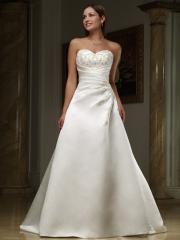 Fashionable Sweetheart Neckline Wedding Dress Matched Satin Skirt
