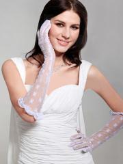 Fingertips Elbow Length Lace Wedding Gloves