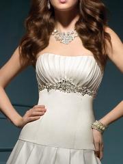 Fit and Flare Gown of Beadings and Tiers