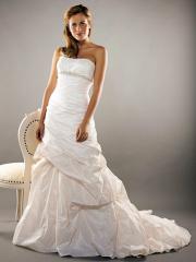 Fitting A-Line Taffeta Gown for 2011 Fall Wedding