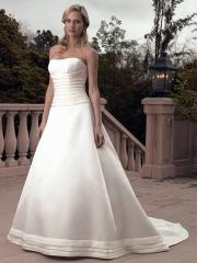 Flattering Princess Satin Gown of Chapel Train and Pleats