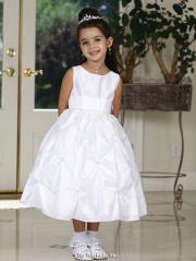 Flod Ball Gown Stain White Flower Girl Dress with Belt