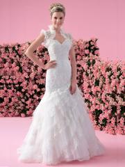 Floral Mermaid 2011 Style Dress for Brides with Multi-Layer Skirt