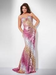 Form-fitting Full Length Strapless Sweetheart Neckline Colorful Sequined Evening Dresses