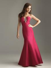 Fuchsia Satin Sequined Strapless Sweetheart Neckline Sleeveless Floor-Length Bridesmaids Dress