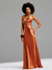 Full Length A-line Style Deep V-neckline Rhinestone Trim Empire Waist Evening Dresses