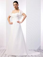 Functional Cap Sleeved A-Line Chiffon Nuptial Outwear