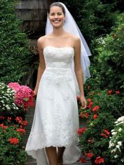 Garden Wedding Equipment for Hi-Low Hemline Laced Gown