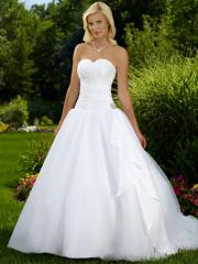 Gentle Ball Skirt Accented By White Sash and Crystal
