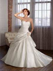 Glamorous A-Line Strapless Sweetheart Satin Wedding Dress