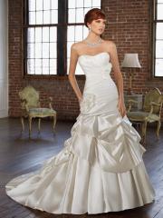 Glamorous Satin Strapless A-Line Wedding Dress with Pick Up