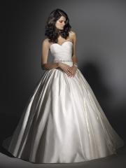 Glamorous Satin Strapless Sweetheart Ball Gown Wedding Dress