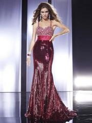 Glamorous Shinny Sequined Fabric Spaghetti Straps Sweetheart Full Length Celebrity Dresses