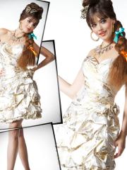 Glamorous Sweetheart Short Length Shimmering Satin Homecoming Gown of Rosette Side