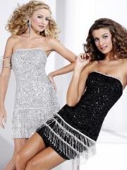 Glittering Sequined Sheath Style Strapless Neckline and Corset Closure Prom Dresses