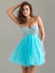Glittering Sequins Accented Strapless Sweetheart Neckline Flattering Tulle Prom Dresses