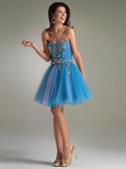 Glittering Sequins Top A-line Style Beautiful Ruffled Chiffon Skirt Prom Dress
