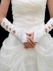 Gorgeous Fingerless Elbow Length Satin Bridal Gloves