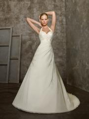 Gorgeous Halter Sweetheart Chiffon A-Line Wedding Dress in Floor Length