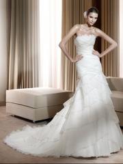Gorgeous Mermaid Strapless Organza Wedding Dress