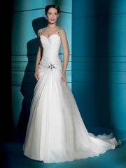 Gorgeous Organza Bridal Gown of Sweetheart Bodice and Ruches