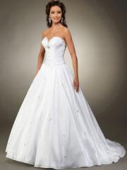 Graceful A-Line Sweetheart Satin Taffeta Wedding Dress