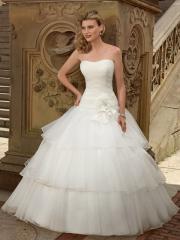 Graceful Ball Gown Organza Strapless Wedding Dress with Sweep Train