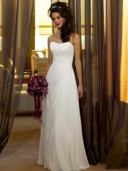 Graceful Floor Length Chiffon Sheath White Bridal Outwear