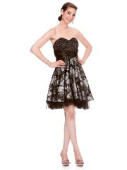 Graceful Strapless Sweetheart Neckline Sequined Bodice Flowing A-line Skirt Homecoming Dresses