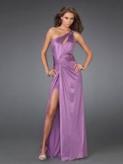 Grape Taffeta Sequined One-Shoulder Keyhole Neckline Sleeveless Floor-Length Evening Dress