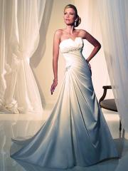 Hand-Draped Bodice Matching Classic A-Line Silhouette for Nuptial Gown