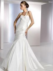 Hot Sell One-Shoulder with Ruffled Elegant Wedding Dress