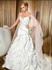 Incomparable A-Line Sweetheart Beaded Straps And Bodice Wedding Dress