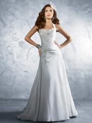 Incomparable Halter Empire Gown of Beaded Bodice