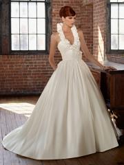 Inimitable Taffeta Ball Gown Halter Wedding Dress