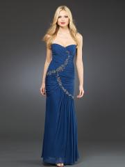 Intoxicating Floor Length Sheath Style Royal Blue Chiffon Sequined Wedding Guest Gown