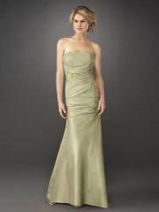 Intoxicating Floor Length Strapless Sage Satin Mother of Bride Gown with Embroidery Front